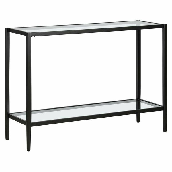 Hudson & Canal 42 in. Hera Rectangular Console Table with Clear Shelf, Blackened Bronze AT1622